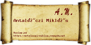 Antalóczi Miklós névjegykártya